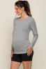 Heather Grey Long Sleeve Maternity Top sold by Pinkblush