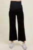 Black Raw Hem Cropped Wide Leg Maternity Jeans sold by Pinkblush