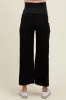 Black Raw Hem Cropped Wide Leg Maternity Jeans sold by Pinkblush