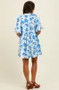 Blue Floral V-Neck Crochet Trim Maternity Dress sold by Pinkblush