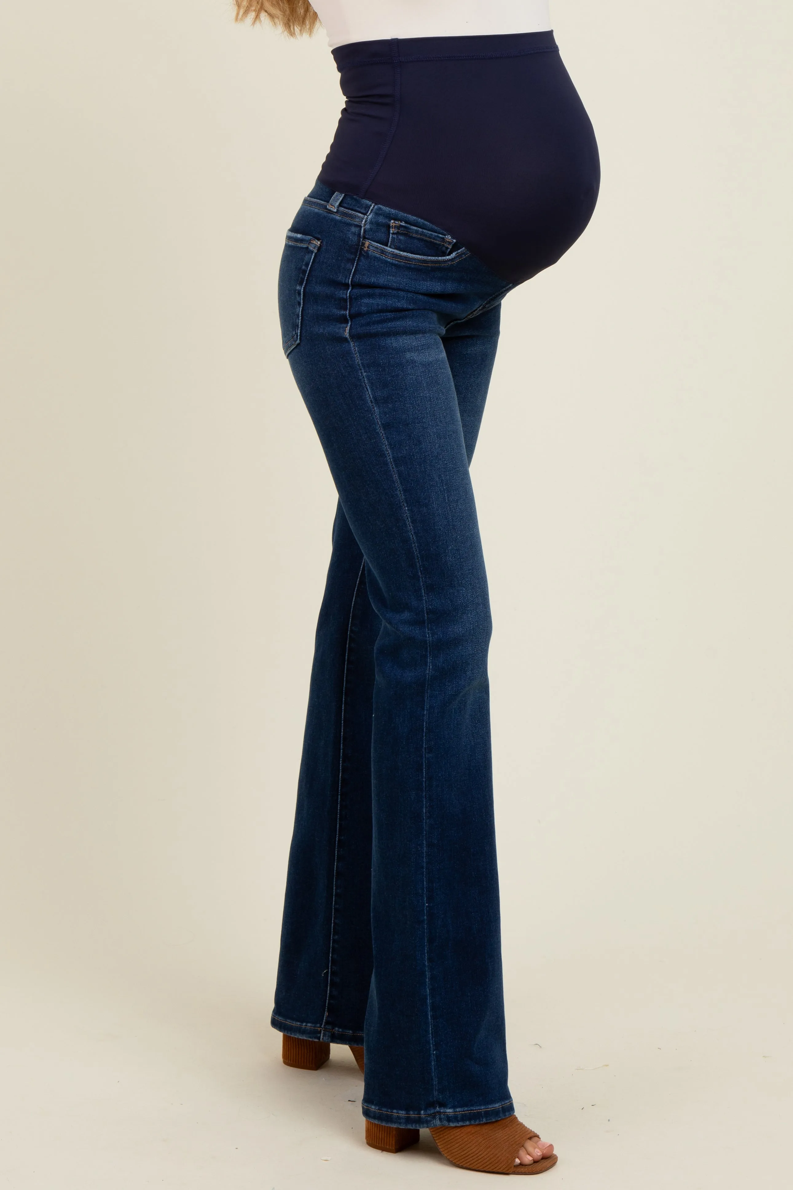Navy Blue Classic Bootcut Maternity Jeans sold by Pinkblush product image thumbnail 4