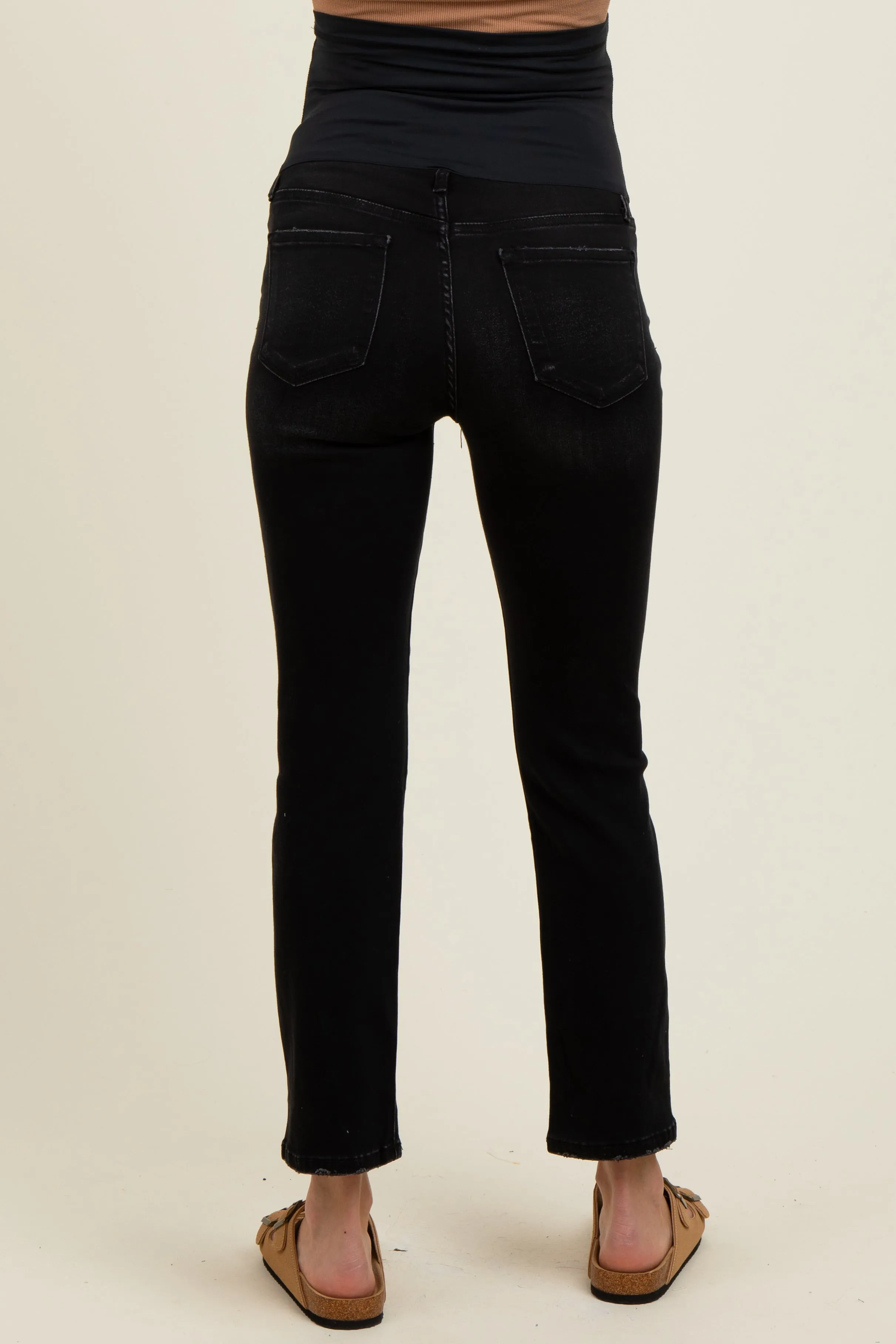 Black Ankle Slim Straight Leg Maternity Jeans sold by Pinkblush product image thumbnail 4