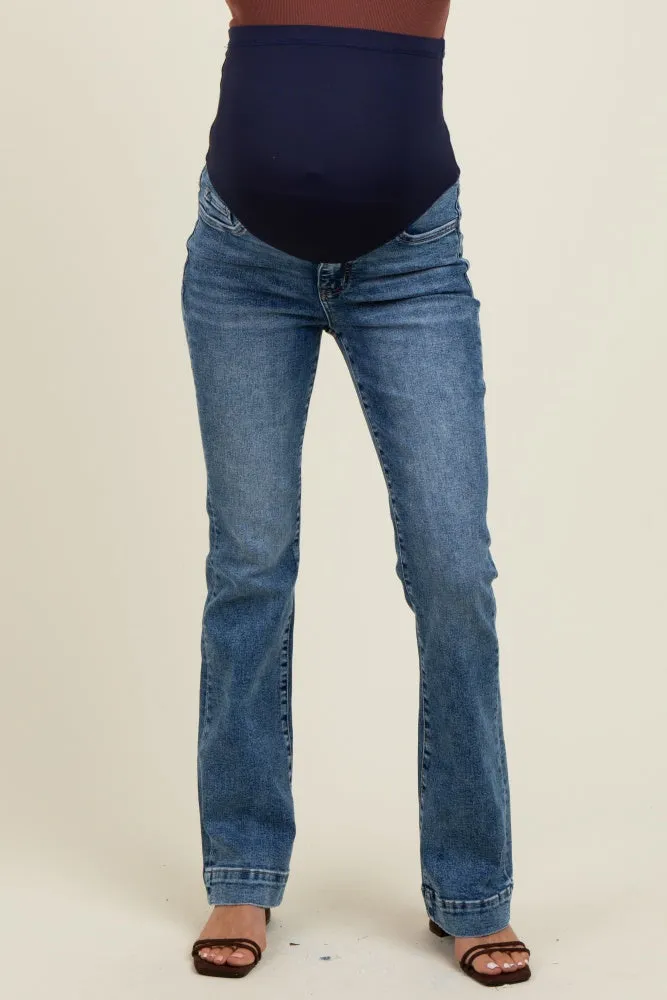 Blue Wide Hem Maternity Bootcut Jeans sold by Pinkblush product image thumbnail 2