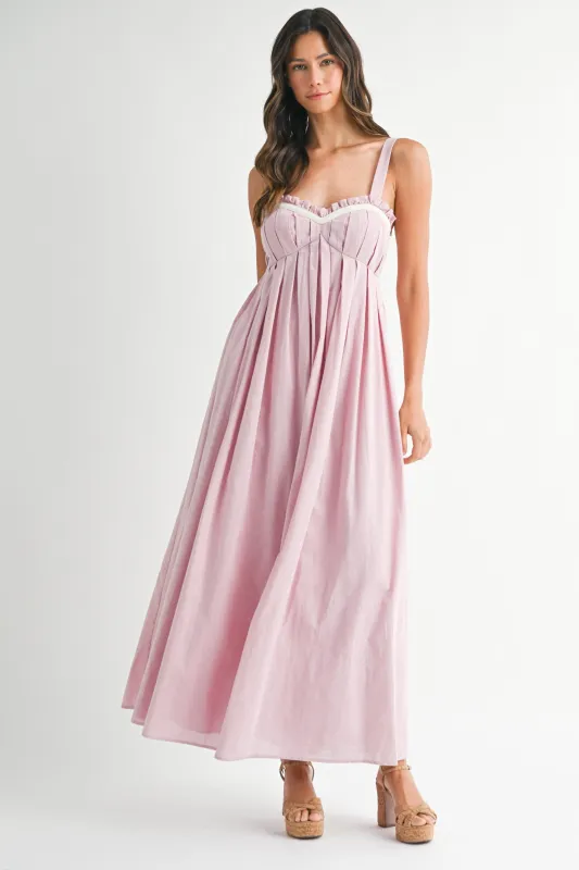 Light Pink Sweetheart Neckline Open Back Maxi Dress sold by Pinkblush