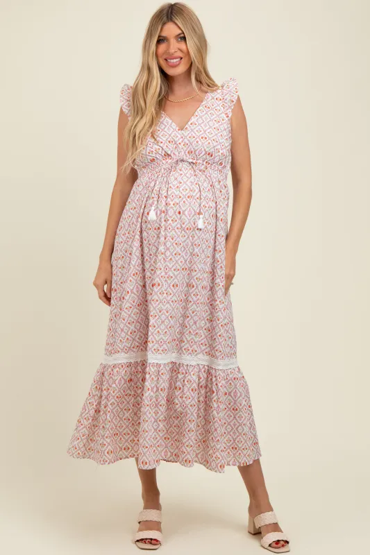 Red Roses Cotton Floral Maternity Maxi Dress sold by Pinkblush