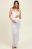 Ivory Spring Floral Print Sleeveless Maternity Dress sold by Pinkblush