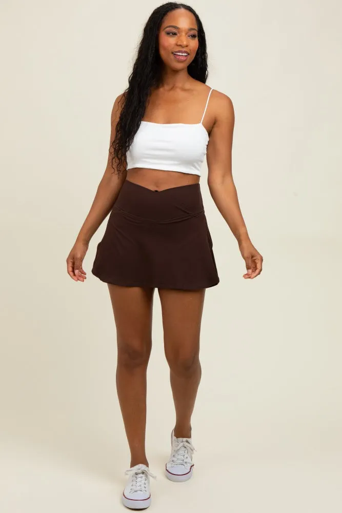 Brown Crossover V-Waist Skort sold by Pinkblush product image thumbnail 2
