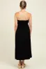 Black Pleated Bodice Strapless Maternity Midi Dress sold by Pinkblush
