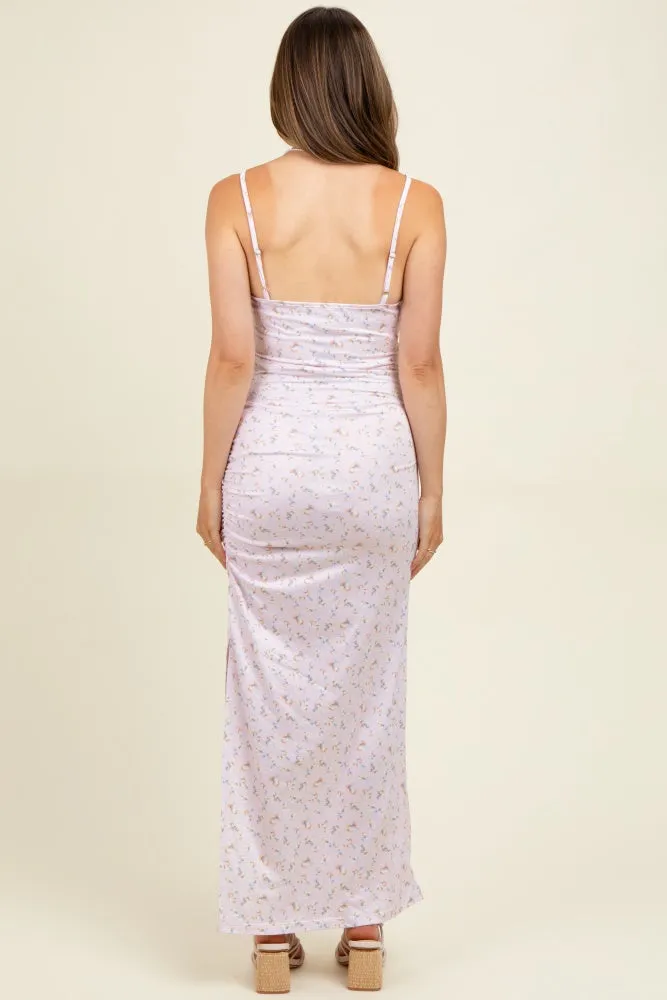 Light Pink Spring Floral Print Sleeveless Maternity Dress sold by Pinkblush product image thumbnail 4