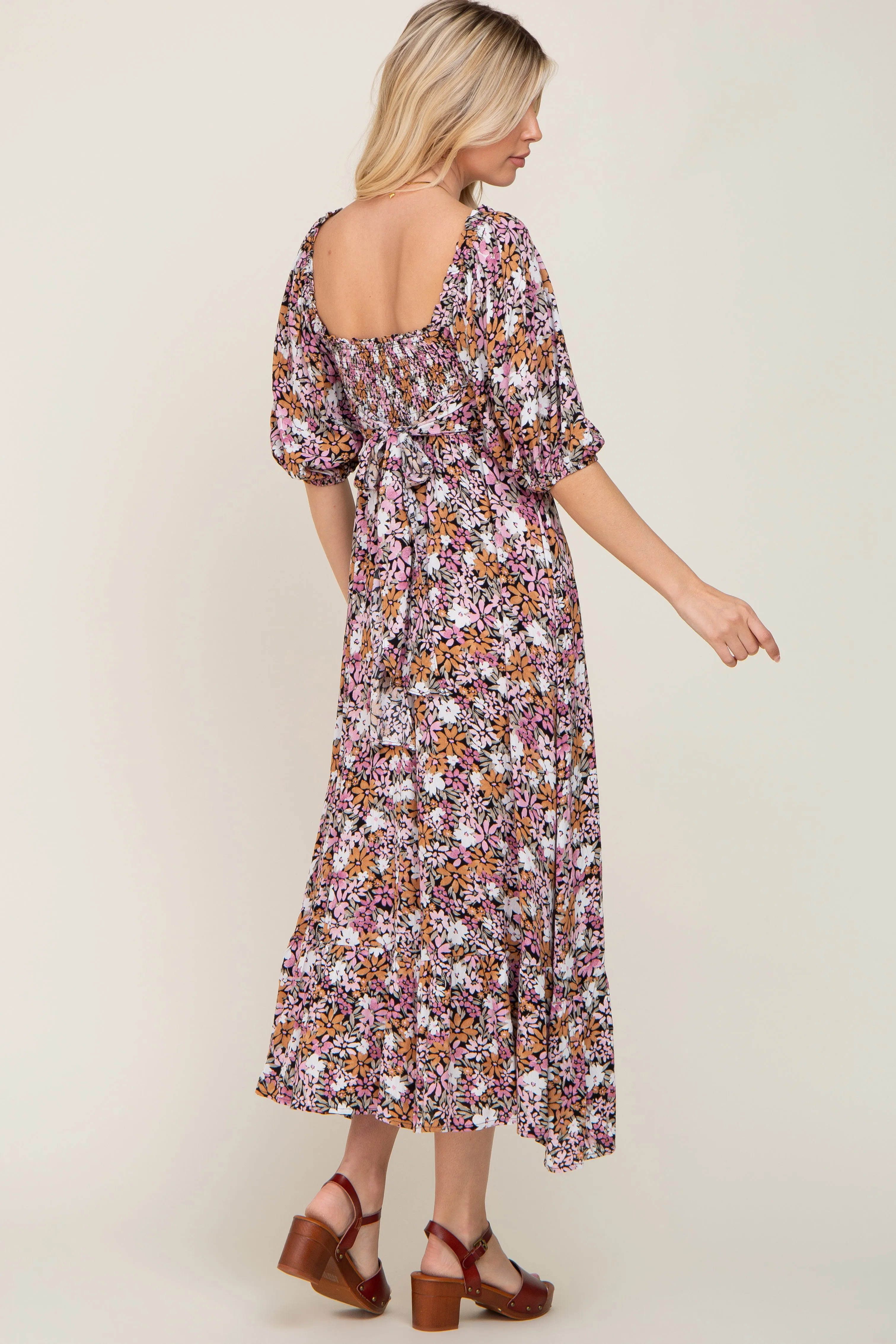 Black Multi-Color Floral Maxi Dress sold by Pinkblush product image thumbnail 3