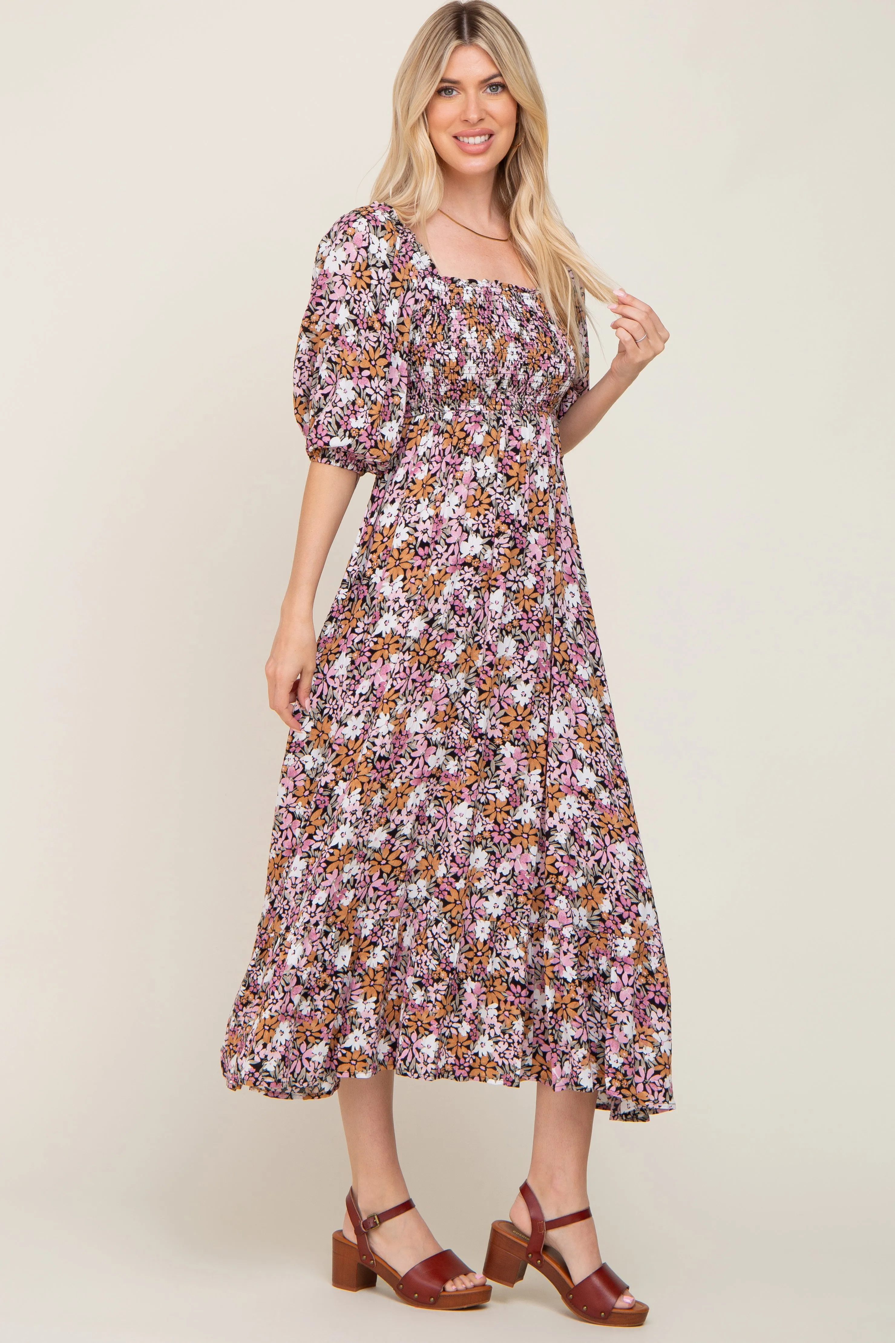 Black Multi-Color Floral Maxi Dress sold by Pinkblush product image thumbnail 2