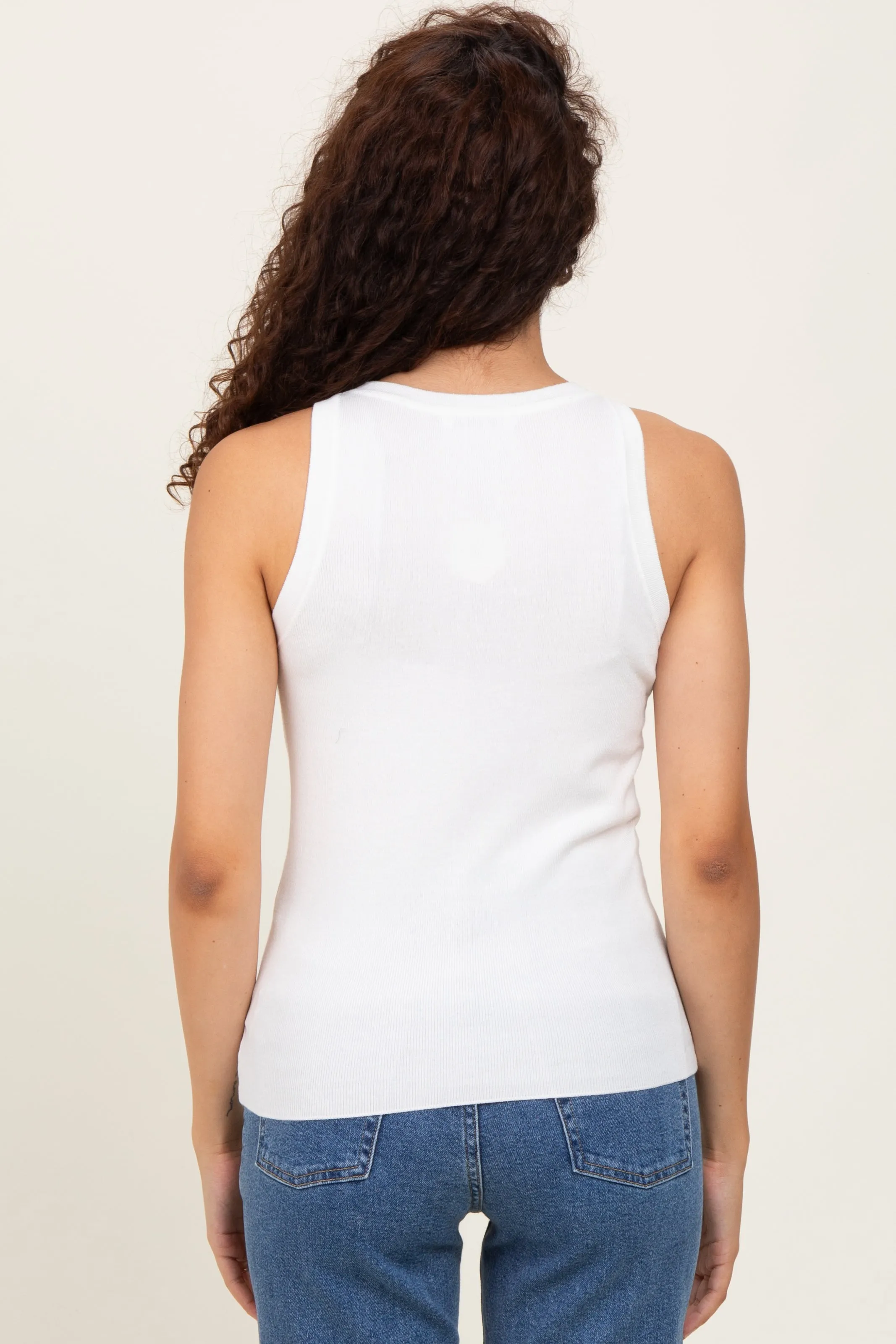 Ivory Knit Tank Top sold by Pinkblush product image thumbnail 4