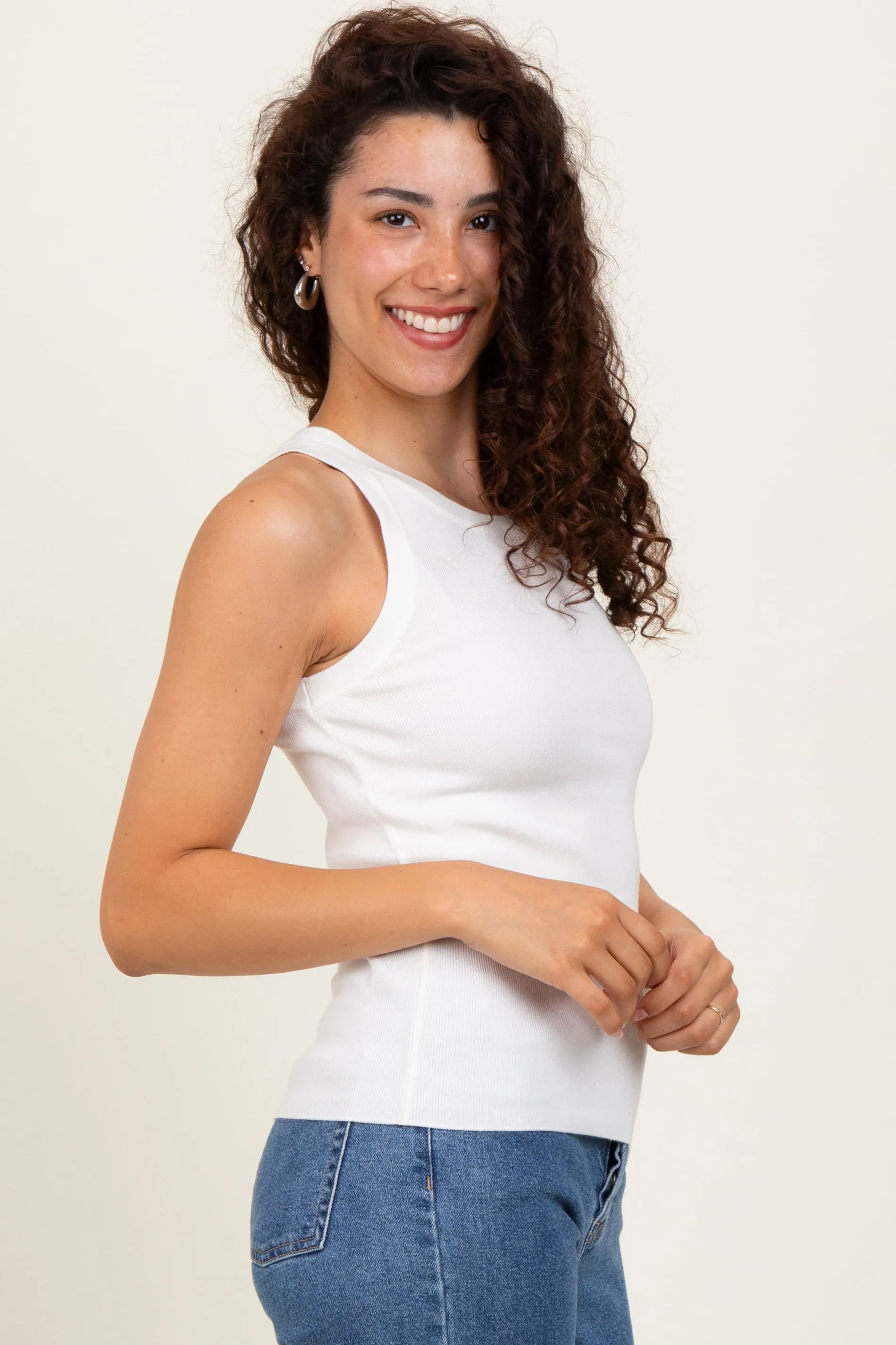 Ivory Knit Tank Top sold by Pinkblush product image thumbnail 3