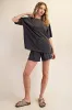 Black Washed Oversized Boxy Tee sold by Pinkblush