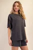 Black Washed Oversized Boxy Tee sold by Pinkblush