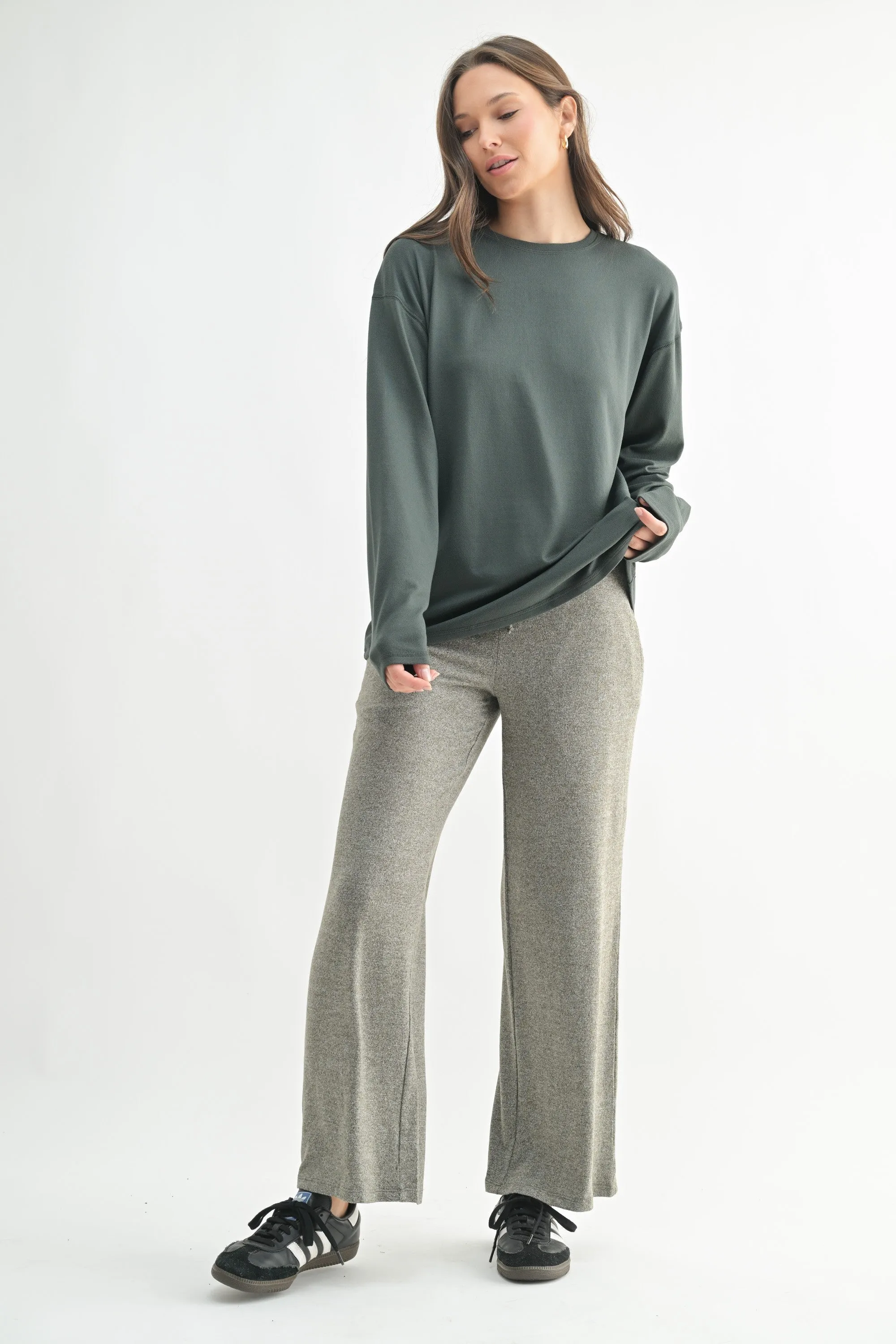 Charcoal Grey Relaxed Fit Long Sleeve Top sold by Pinkblush product image thumbnail 2