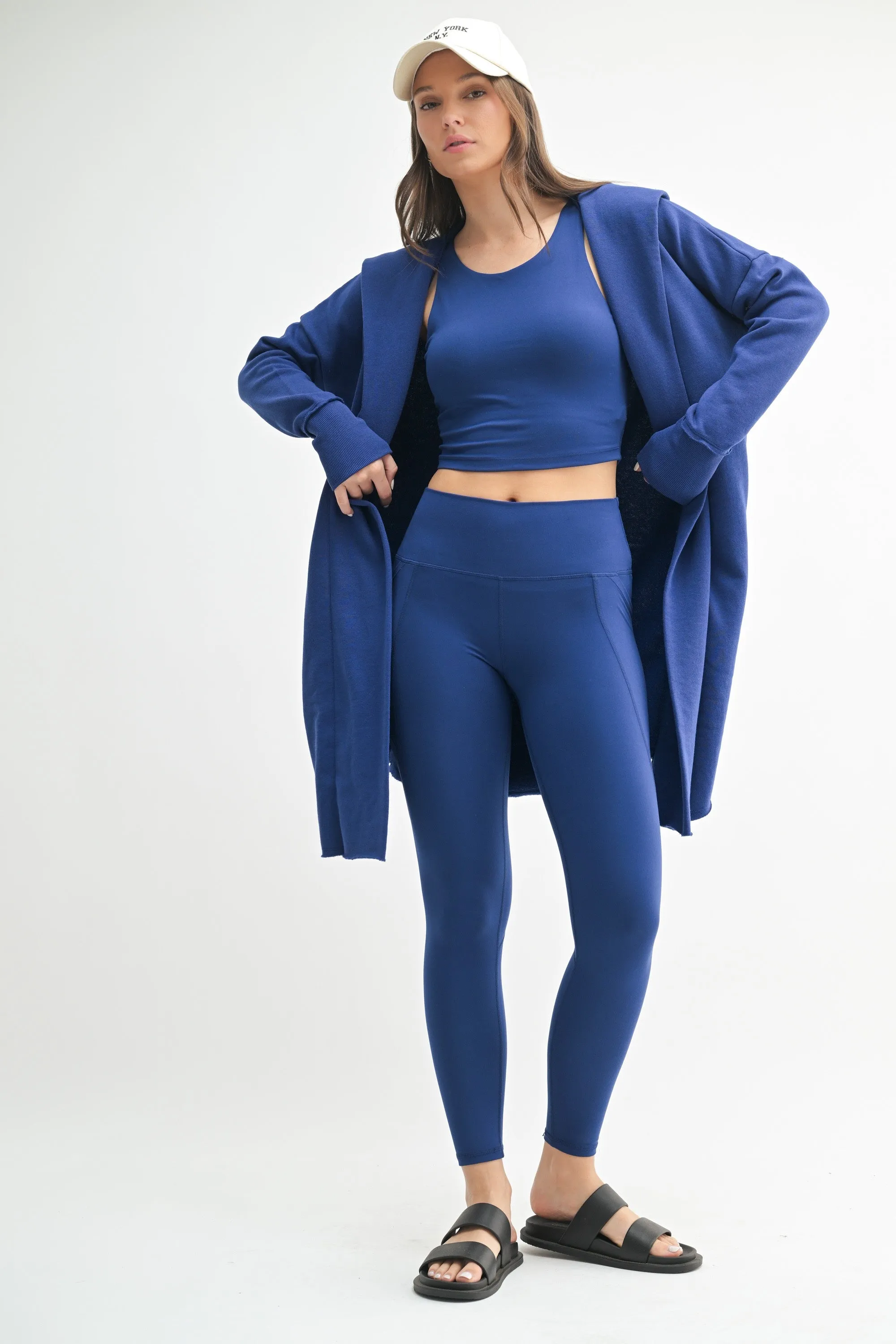 Royal Blue Hooded Long Cardigan sold by Pinkblush product image thumbnail 2