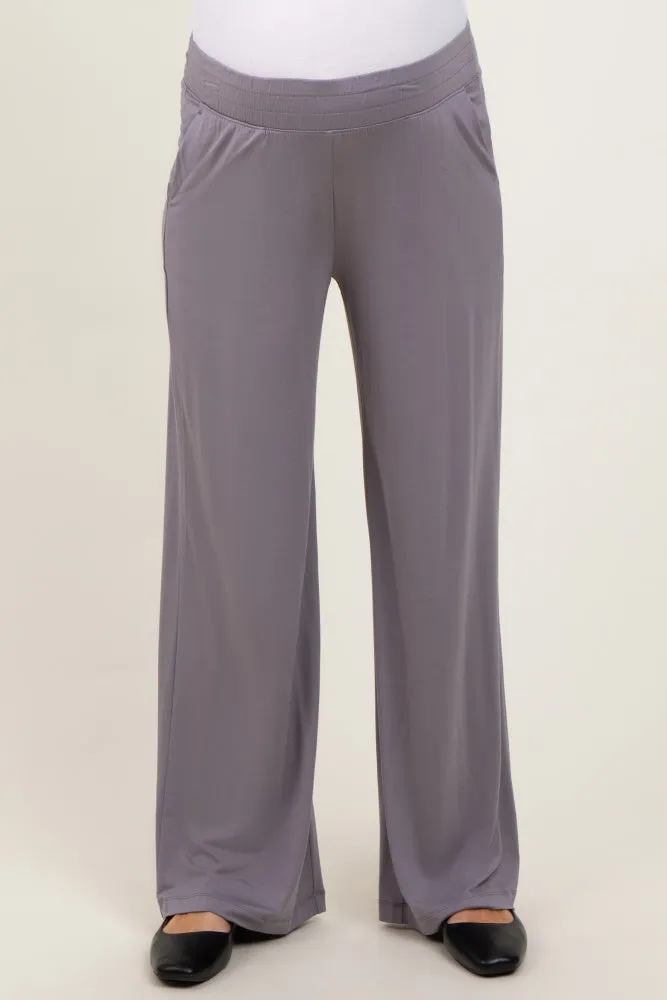 Mocha Basic Wide Leg Pocketed Maternity Pants sold by Pinkblush product image thumbnail 2