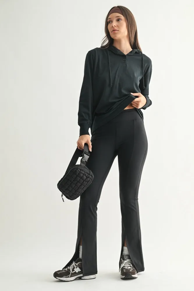 Navy Button Up Hooded Long Sleeve Top sold by Pinkblush product image thumbnail 3