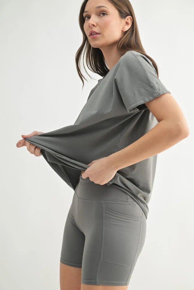 Grey Slouchy Short Sleeve Tee sold by Pinkblush product image thumbnail 2