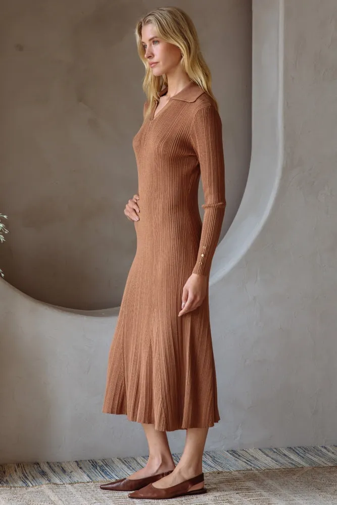 Brown Fit And Flare Midi Dress sold by Pinkblush product image thumbnail 2