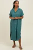 Teal Button Down Hi Low Maxi Dress sold by Pinkblush