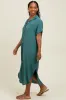 Teal Button Down Hi Low Maxi Dress sold by Pinkblush