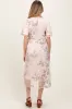 Ivory Floral Embroidered Mesh Maternity Midi Dress sold by Pinkblush