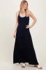 Navy Solid Open Back Sleeveless Maxi Dress sold by Pinkblush