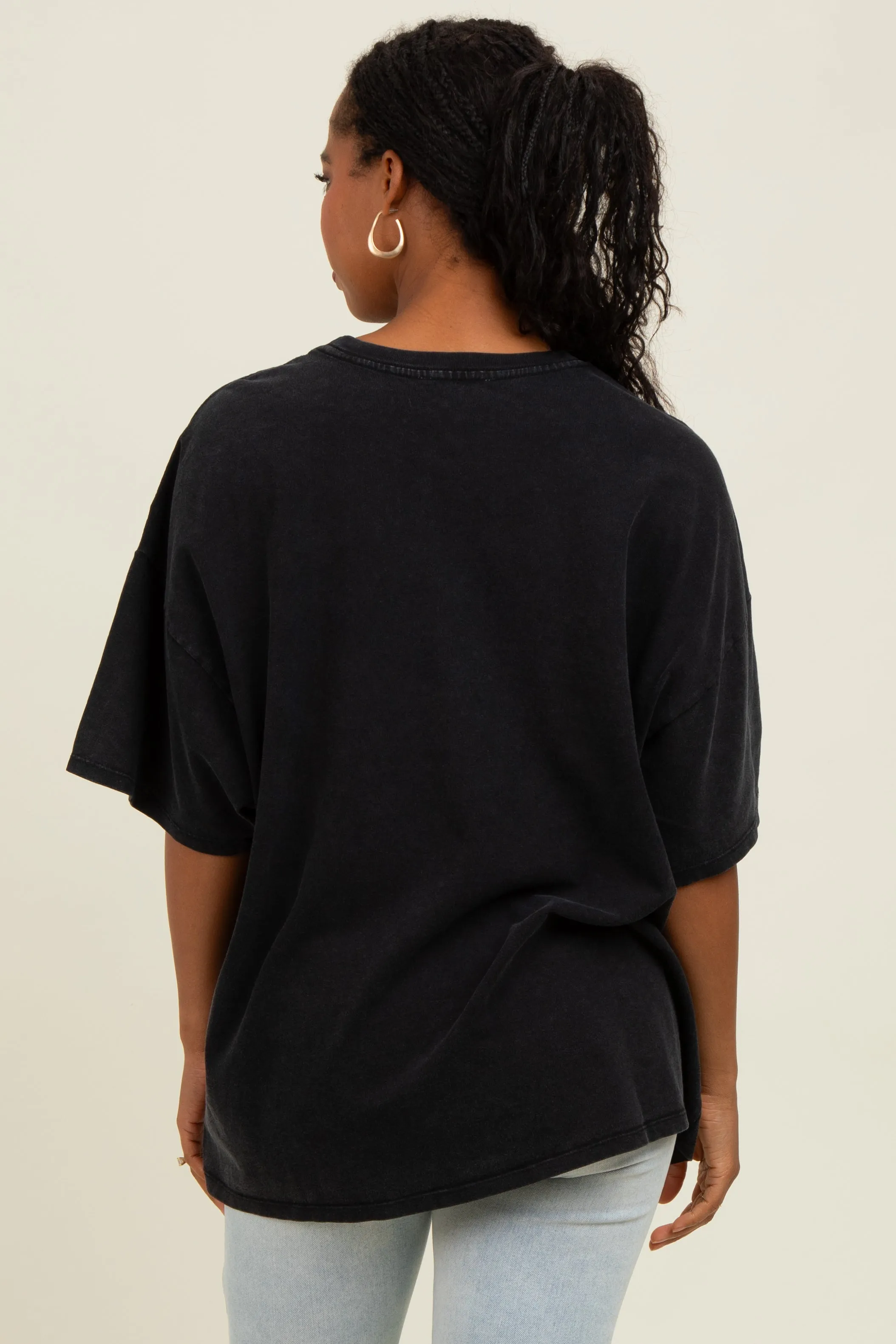 Black Mineral Washed Oversized T-Shirt sold by Pinkblush product image thumbnail 4