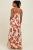 Rust Floral Smocked Top With Maxi Skirt Set sold by Pinkblush