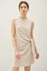 Light Taupe Striped Sleeveless Side Tie Maternity Mini Dress sold by Pinkblush