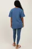 Blue Oversized Crewneck Short Sleeve and Legging Set sold by Pinkblush