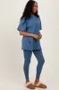 Blue Oversized Crewneck Short Sleeve and Legging Set sold by Pinkblush