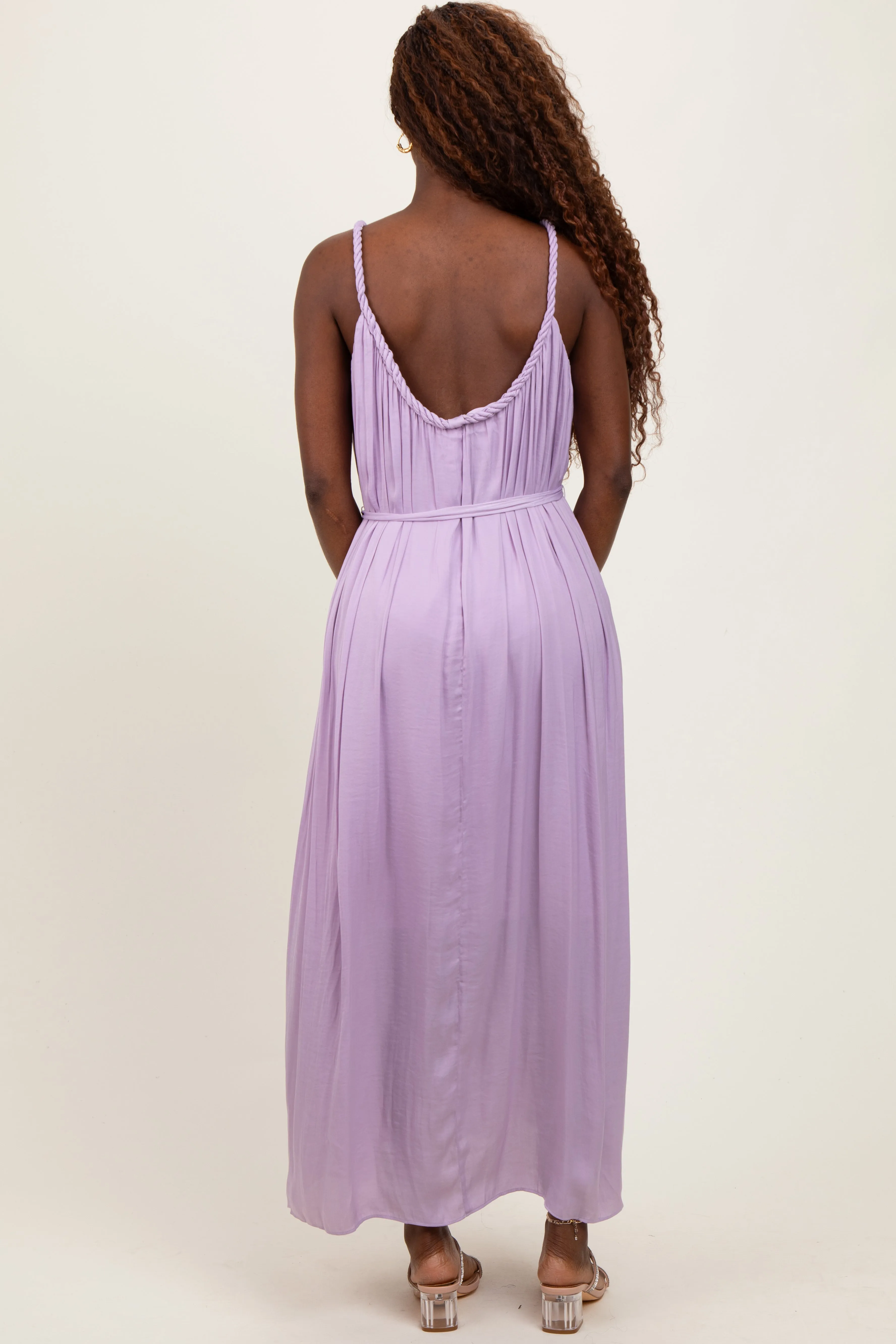 Lavender Braided Neckline Maxi Dress sold by Pinkblush product image thumbnail 4