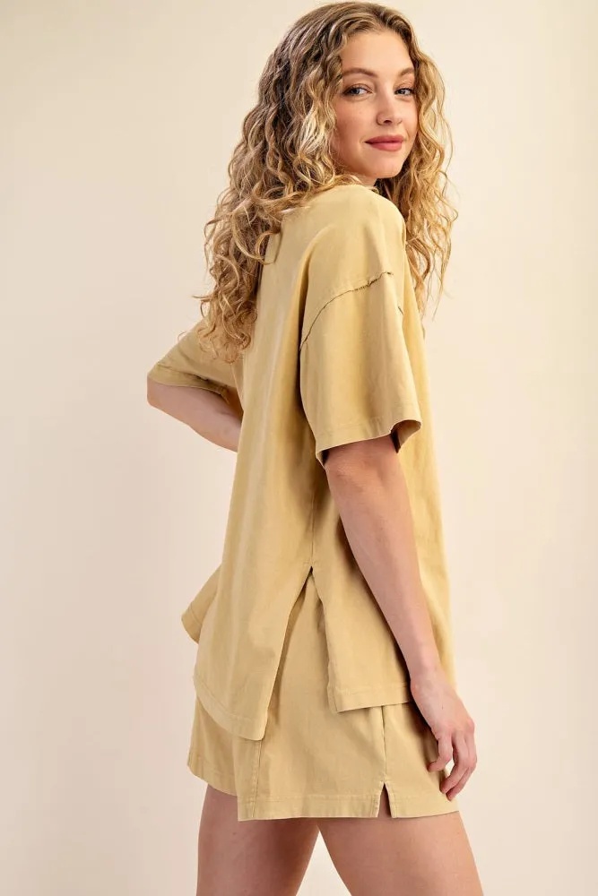 Yellow Washed Oversized Boxy Tee sold by Pinkblush product image thumbnail 3