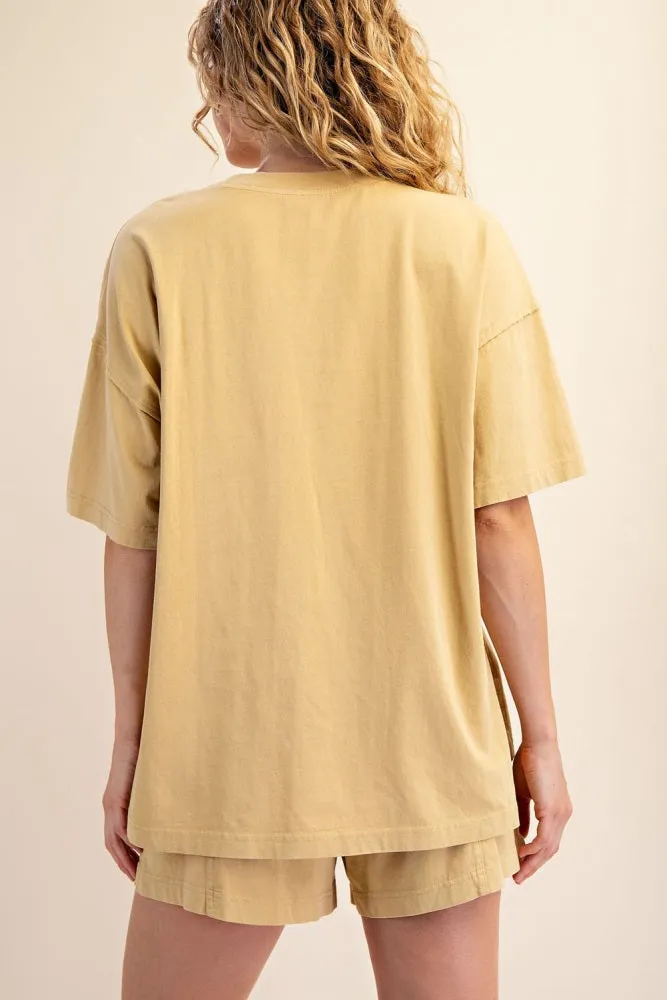 Yellow Washed Oversized Boxy Tee sold by Pinkblush product image thumbnail 4