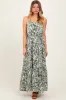 Olive Floral Waist Tie Maxi Dress sold by Pinkblush