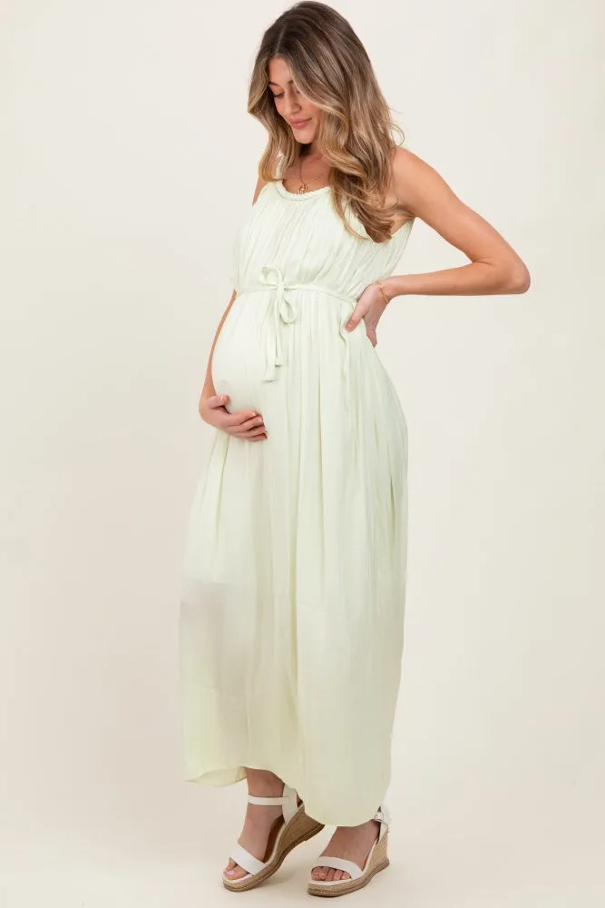 Light Mint Braided Neckline Maternity Maxi Dress sold by Pinkblush product image thumbnail 2