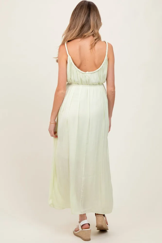 Light Mint Braided Neckline Maternity Maxi Dress sold by Pinkblush product image thumbnail 3