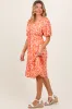Pink Floral Button Down V-Neck Short Sleeve Dress sold by Pinkblush