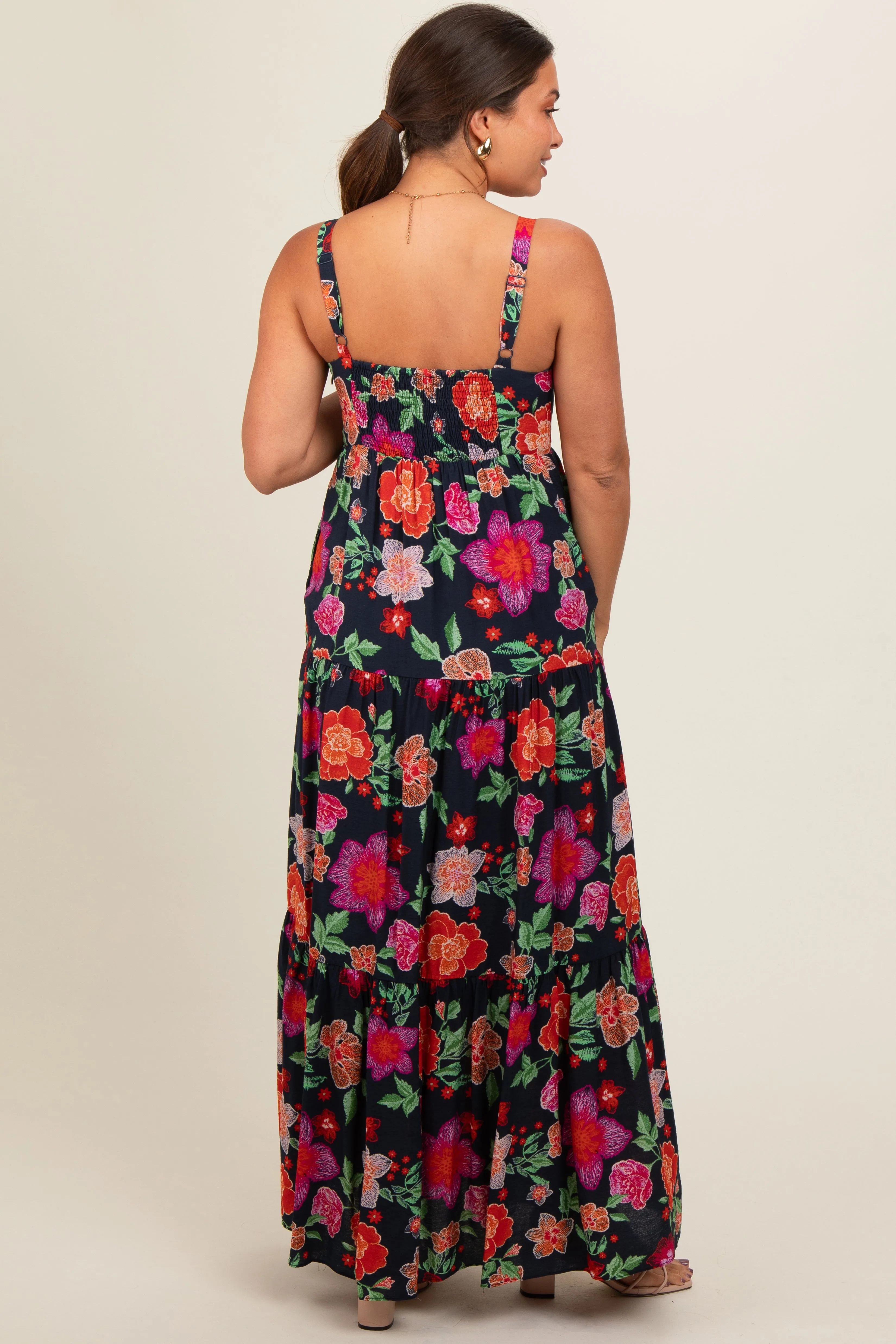Black Floral Maternity Maxi Dress sold by Pinkblush product image thumbnail 3