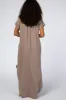 Taupe Side Slit Maxi Dress sold by Pinkblush