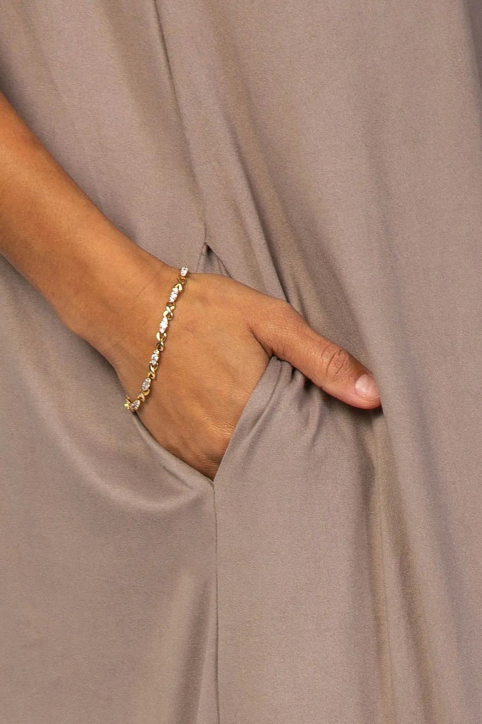 Taupe Side Slit Maxi Dress sold by Pinkblush product image thumbnail 4