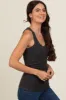Charcoal Sleeveless Ribbed Top sold by Pinkblush