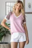 Pink Floral Contrast Short Sleeve Maternity Top sold by Pinkblush