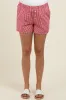 Red Gingham Button Accent Maternity Shorts sold by Pinkblush