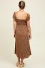 Camel Animal Print Button Accent Maternity Midi Dress sold by Pinkblush