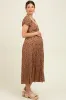 Camel Animal Print Button Accent Maternity Midi Dress sold by Pinkblush