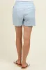 Light Blue Striped Linen Blend Maternity Shorts sold by Pinkblush